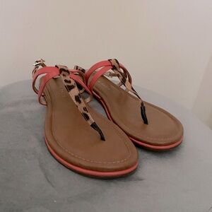 Leopard sandals adjustable strap